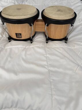 LP Aspire Natural Wood Bongos with Black Hardware